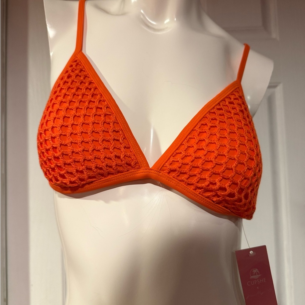Cupshe Orange Crochet Bikini with Adjustable Straps